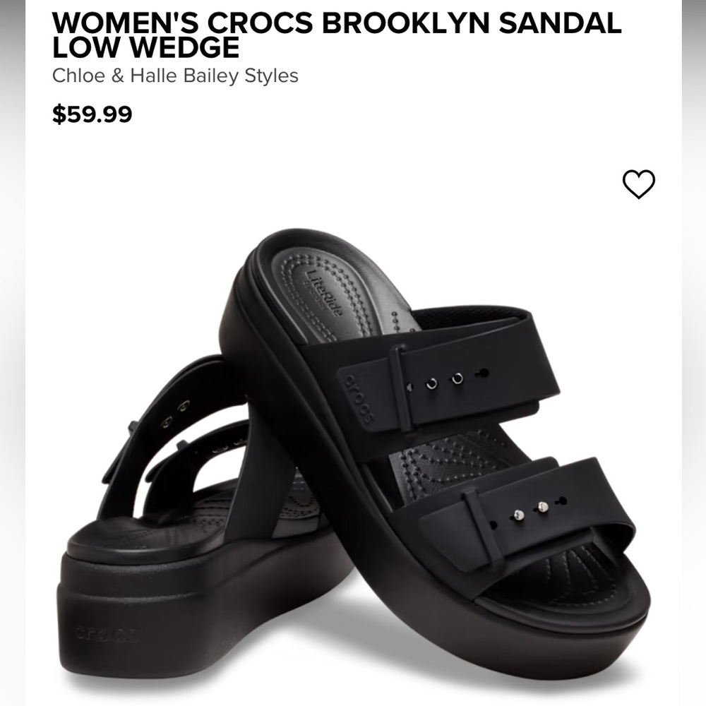 Black croc platform sandal size 7